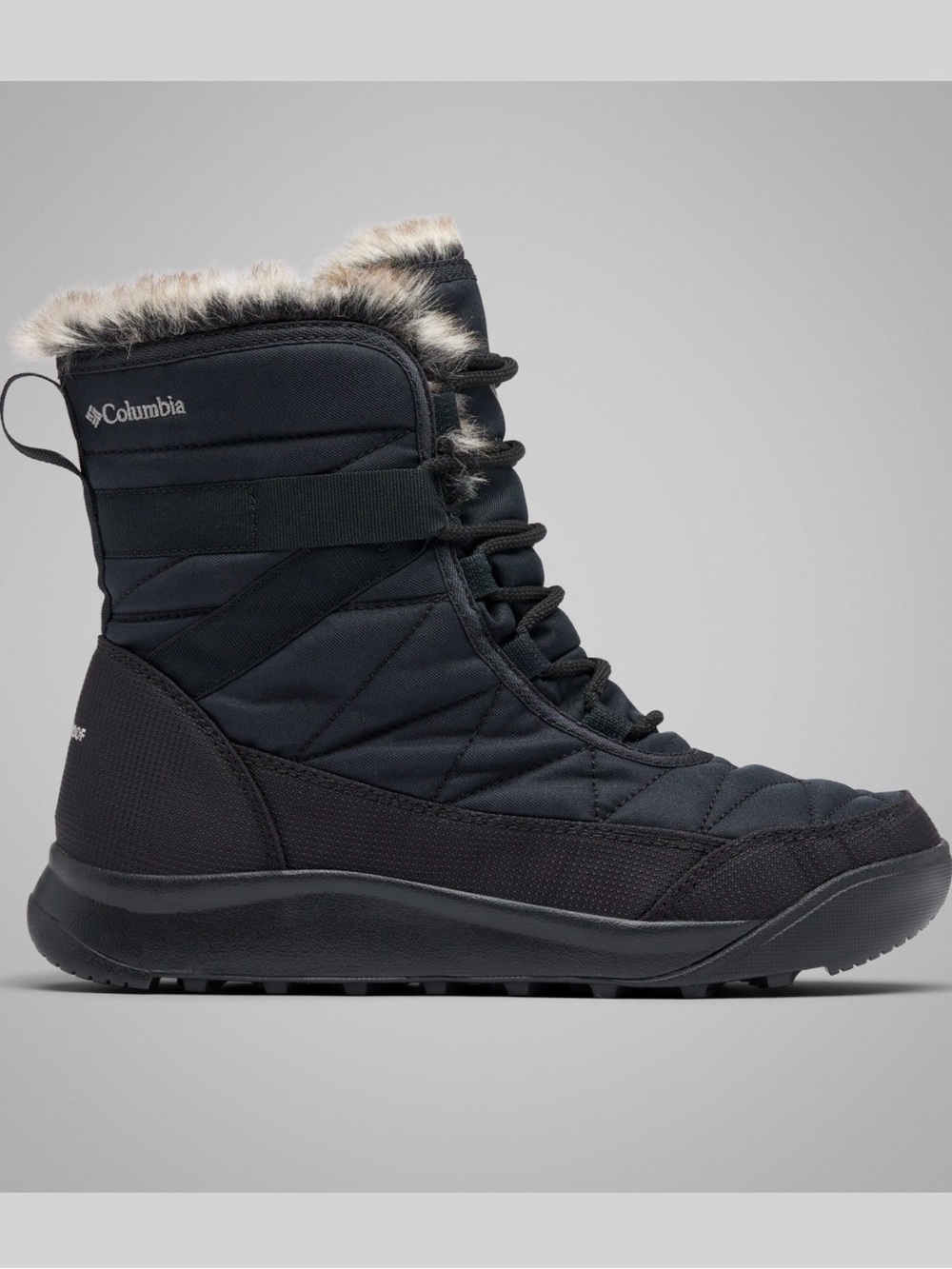 Columbia Women's Black Faux Fur Trim Winter Boot